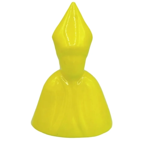 Busto San Gennaro giallo antico in ceramica 12 cm