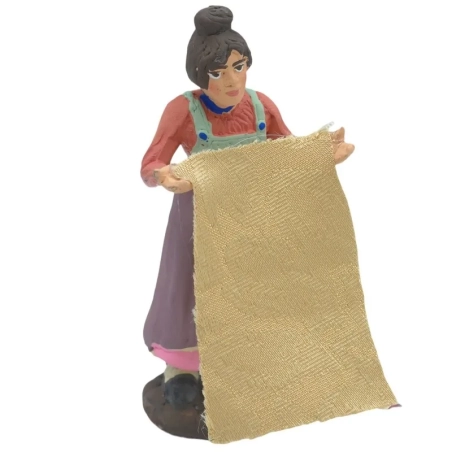 Donna che stende i panni al balcone in terracotta 10 cm