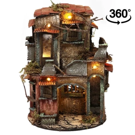 Presepe da 40-45 cm a 360 gradi completo luci
