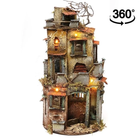 Presepe da 35 cm a 360 gradi completo luci