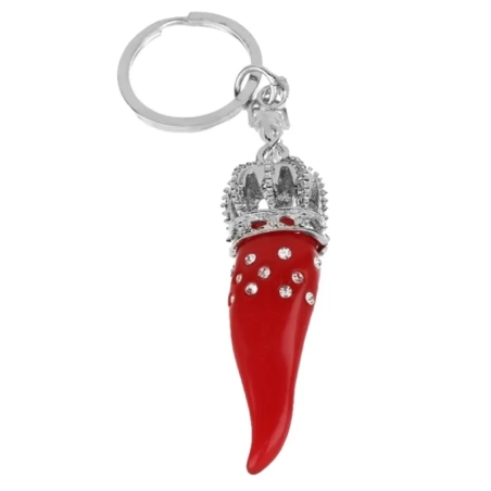 Portachiavi in metallo con corno luxury 6 cm