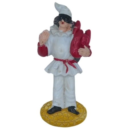 Pulcinella con corna in resina con magnete 6 cm