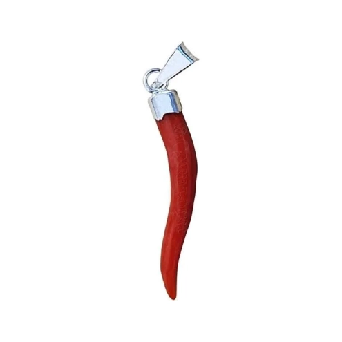 Gioiello Ciondolo con corno in corallo 4 cm in scatola regalo