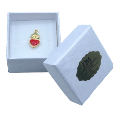 Gioiello Ciondolo cuore sacro in metallo 1 cm in scatola regalo