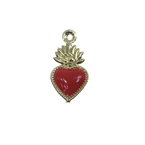Gioiello Ciondolo cuore sacro in metallo 1 cm in scatola regalo 2