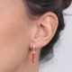 Coppia di orecchini Luxury con corno portafortuna rosso 2 cm