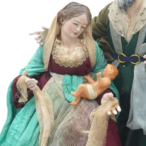 Natività con occhi in vetro e vestiti San Leucio 25 o 35 cm