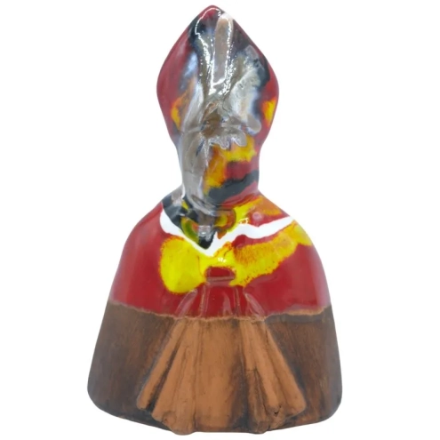 Busto San Gennaro rosso antico multicolore in ceramica 12 cm