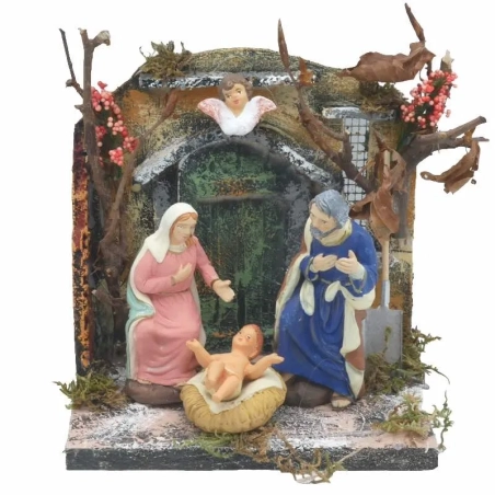 Tempio con pastori in terracotta 10 cm