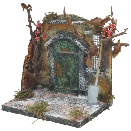 Tempio con pastori in terracotta 10 cm