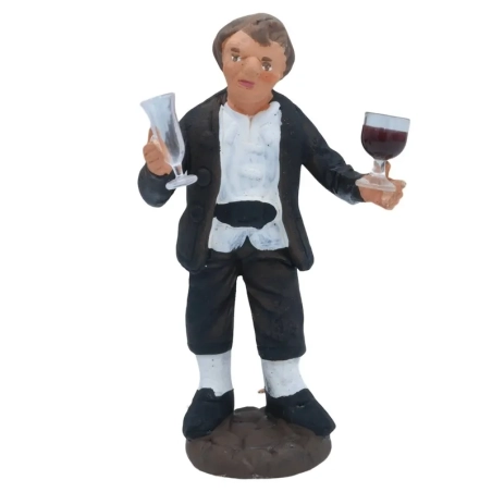 Sommelier con calice di vino in terracotta 10 cm