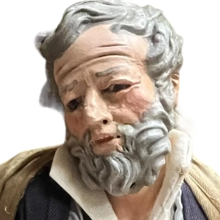 Campana con natività vestita in stoffa San Leucio stile 700 da 55 cm