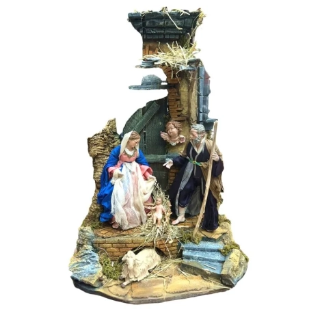 Tempio da 40 cm con pastori stile 700 da 25 cm