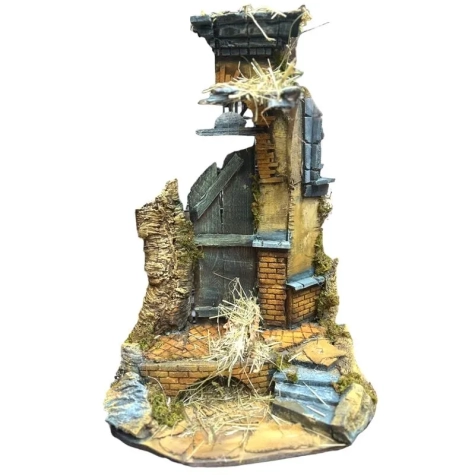 Tempio presepe stile 700 con luci per pastori da 20 a 35 cm