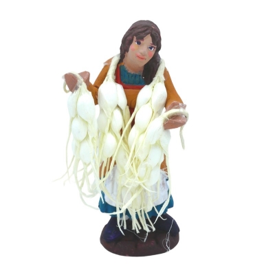 Venditrice di aglio in terracotta 7 cm