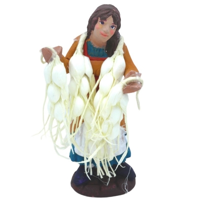 Venditrice di aglio in terracotta 10 cm