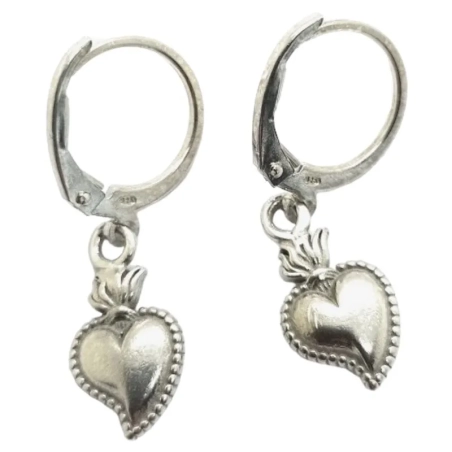Coppia di orecchini con cuore sacro 1 cm