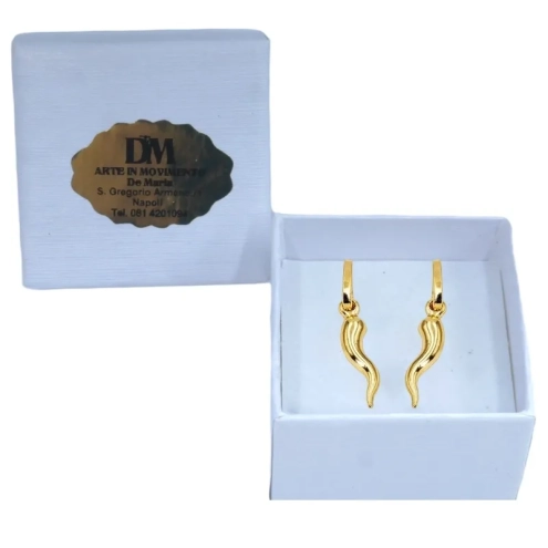 Coppia di orecchini con corno d'orato 1 cm