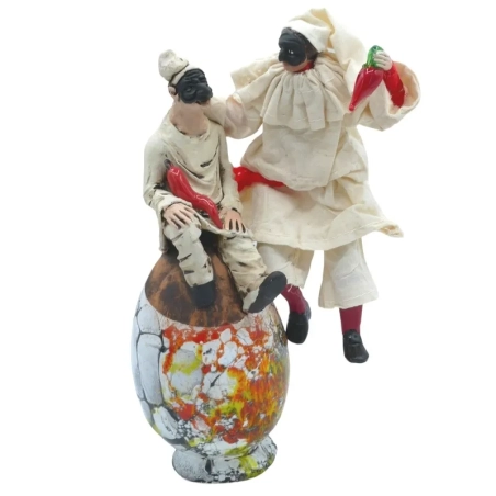 Pulcinella stile 700 su uovo di pasqua 25 cm