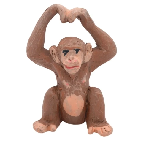 Scimmia in terracotta per pastori da 10 a 12 cm