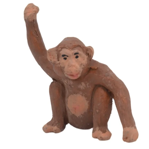 Scimmia in terracotta per pastori da 7 a 10 cm