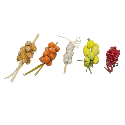Set da 5 grappoli di frutta e verdure per pastori da 7 e 10 cm