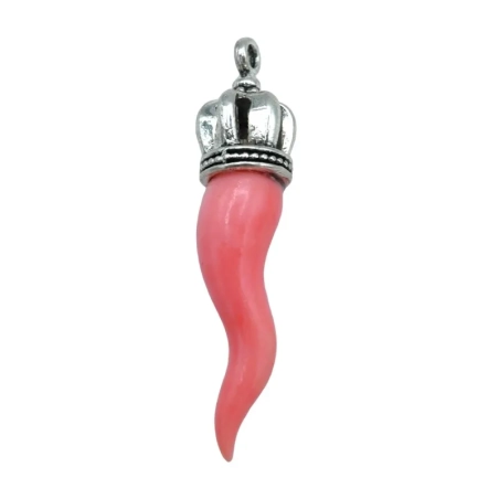 Gioiello Ciondolo con corno in corallo 4 cm