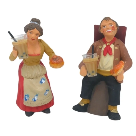 Uomo o donna che fanno colazione 10 cm