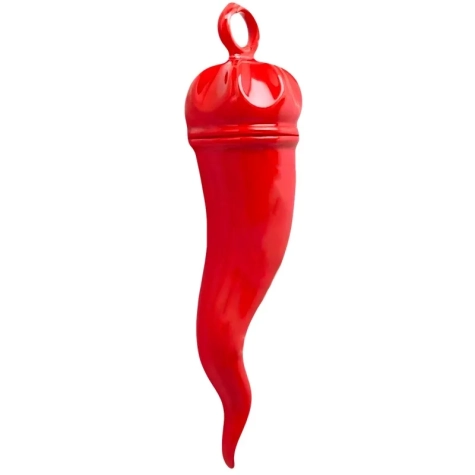 Corno in ceramica rosso totale 13 cm