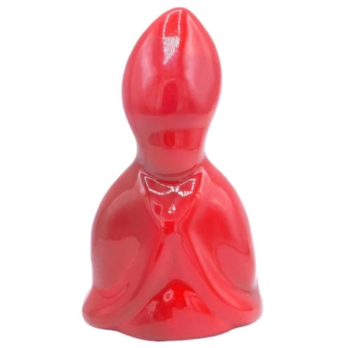 Busto San Gennaro rosso classico in ceramica 10-12 cm