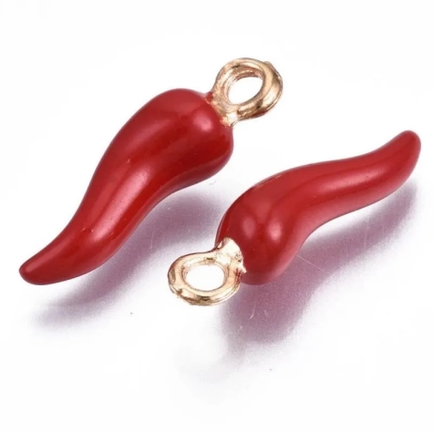 Coppia di ciondoli corno dell'amore 2 cm