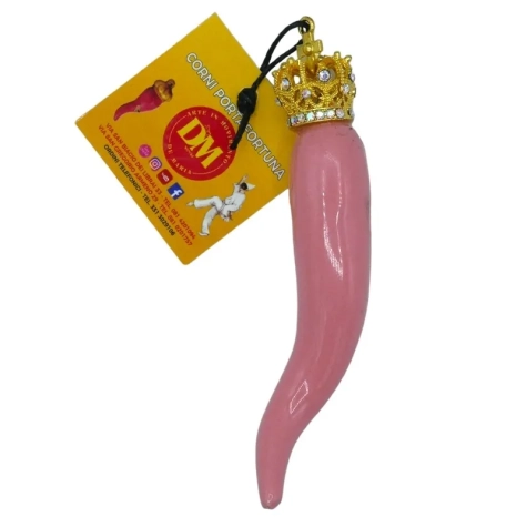 Corno luxury rosa in ceramica 9 cm