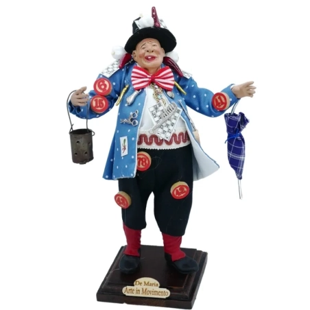 Gobbo napoletano scio scio con occhi in vetro 30 cm