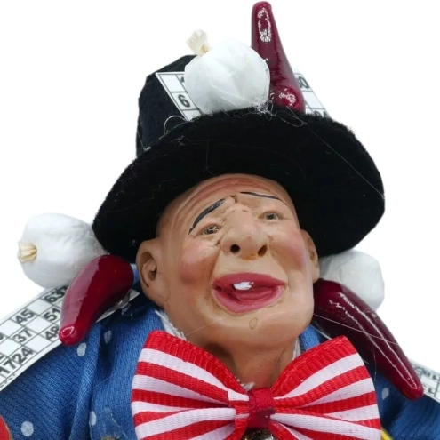 Gobbo napoletano scio scio con occhi in vetro 30 cm