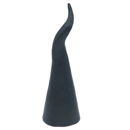 Corno in ceramica da tavolo nero satinato 15 o 20 cm