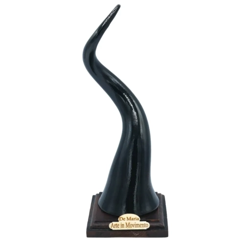 Corno nero in ceramica da tavolo 50 cm