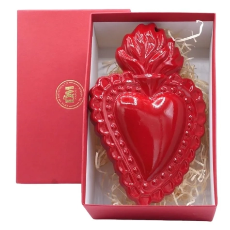 Cuore sacro rosso in ceramica 15 o 20 cm 2