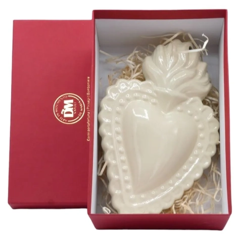 Cuore sacro bianco in ceramica 15 o 20 cm 2