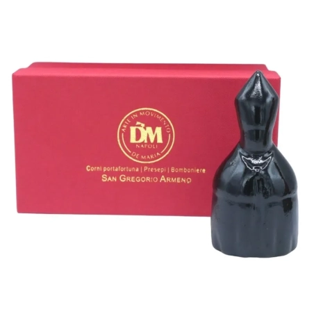 Busto San Gennaro nero in ceramica 10 cm