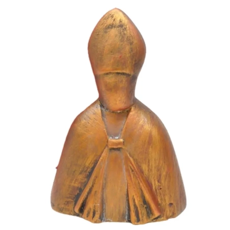 Busto San Gennaro oro antico in ceramica 12 cm