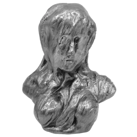 Bella Mbriana busto argento antico stilizzato in ceramica 17-21 cm