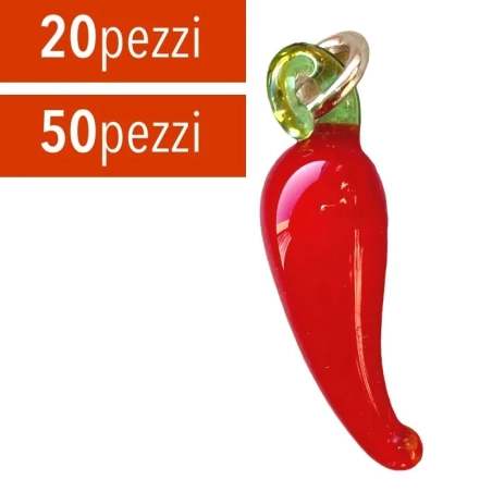 20 o 50 pz Gioiello ciondolo Corno in vetro 2-3 cm