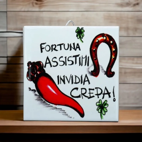 Appendino in ceramica con frase antisfiga 16 cm