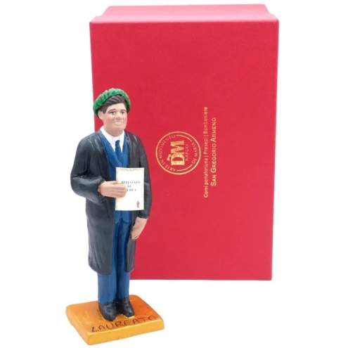 Statuetta Laureato o Laureata in terracotta 15-17 cm