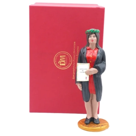 Statuetta Laureato o Laureata in terracotta 15-17 cm