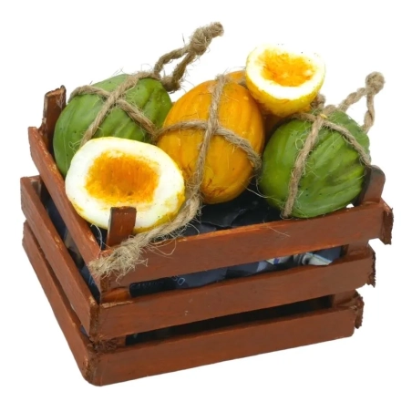 Cassetta con Melone e anguria in cera per pastori da 25 a 35 cm