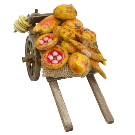 Tavolo con pane e pizza in cera per pastori da 7 a 12 cm