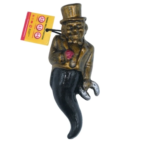 Corno nero antico con gobbo sicò sciò 10 cm