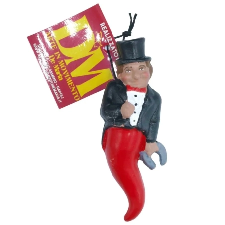 Gobbocorno in terracotta napoletano 12 cm con scatola regalo