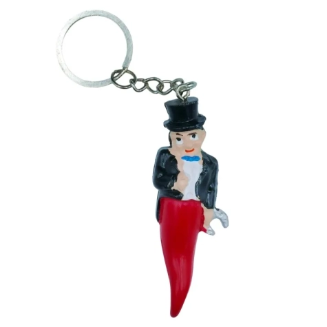 Portachiavi con Gobbo sciò sciò portafortuna 6 cm